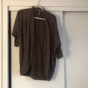 Brown open sweater